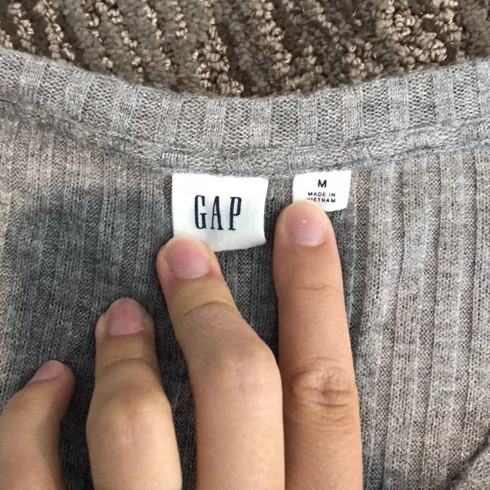 Gap Thin Grey V Neck Sweater - image 3